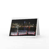 New York Skyline at Night Empire State Cards