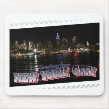 New York Skyline at Night Empire State Mouse Mat