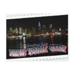 New York Skyline at Night Empire State postcards