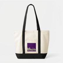 New York skyline in purple Canvas Bag