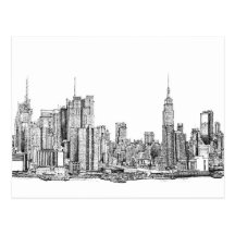 New York skyline postcard