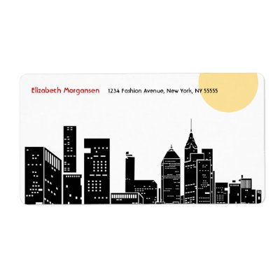 New York Skyline Silhouette Label by MissNNick. Sharp black and white