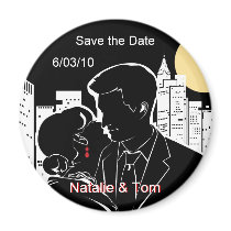 New York Skyline Silhouette Fridge Magnet