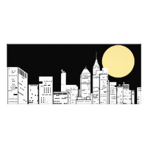 New York Skyline Silhouette Rack Card