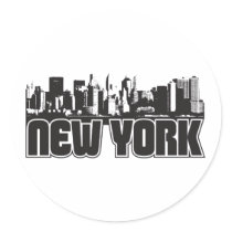 New York Skyline Round Sticker