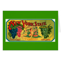 New York State Grapes Ad vintage label Greeting Cards