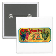 New York State Grapes Pinback Buttons