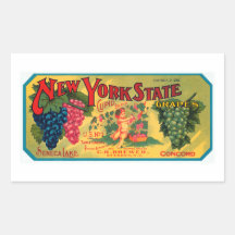 New York State Grapes Rectangle Stickers