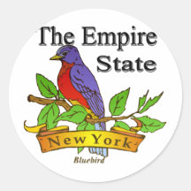 New York The Empire State Bird Round Stickers