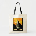 new york united states usa vintage retro travel tote bag