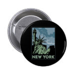 new york united states usa vintage retro travel button