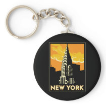 new york united states usa vintage retro travel key chains