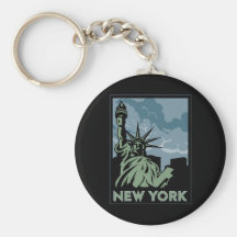 new york united states usa vintage retro travel keychains