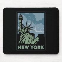 new york united states usa vintage retro travel mousepads