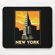 new york united states usa vintage retro travel mousepad