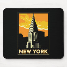 new york united states usa vintage retro travel mousepad