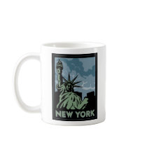 new york united states usa vintage retro travel coffee mug