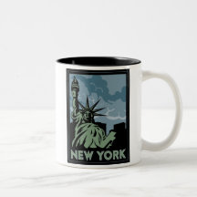 new york united states usa vintage retro travel mug