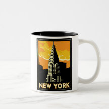 new york united states usa vintage retro travel mug