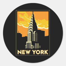 new york united states usa vintage retro travel sticker