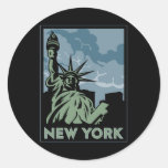 new york united states usa vintage retro travel round stickers