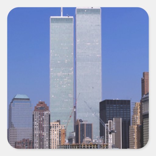 New York, USA. Twin towers of the famous World Stickers