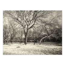 New York Winter - East Village Snow Photographic Print