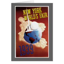 New York World's Fair 1939 Travel Poster Art Card