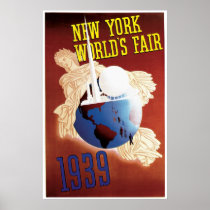 "New York World's Fair 1939"  Vintage Poster