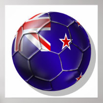 New Zealand All whites kiwi flag Ball Poster