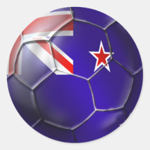 New Zealand All whites kiwi flag Ball Round Stickers