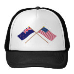 New Zealand and United States Crossed Flags Hat