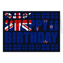 New Zealand Flag Birthday Card