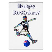 New Zealand Football soccer birthday card