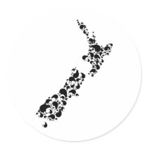 NEW ZEALAND - full of kiwis - black Round Sticker