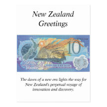 New Zealand Greetings Card - Commemorative note Postcard
