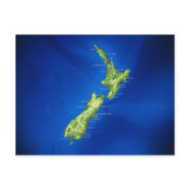 New Zealand Map Postcard