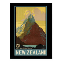New Zealand Mitre Peak Milford Sound postcards