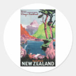 New Zealand South Island Round Sticker
