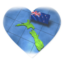 New Zealand with its own flag Heart Sticker