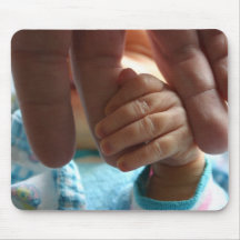 Newborn baby holding daddys fingers gifts mousepads