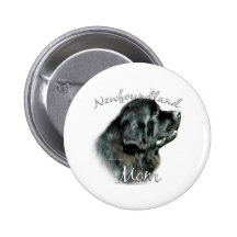 Newfoundland (blk) Mom 2 Pinback Button