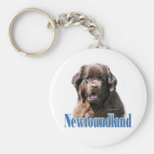 Newfoundland (brown) Name Keychain