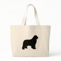 Newfoundland dog silhouette tote bag
