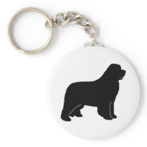 Newfoundland dog silhouette key chains