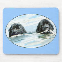 Newfoundland Dogs Swimming Mousepads