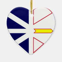 Newfoundland Flag Heart Christmas Ornaments