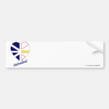 Newfoundland Flag Heart with Name Bumper Sticker