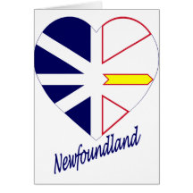 Newfoundland Flag Heart with Name Greeting Card