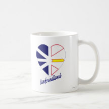 Newfoundland Flag Heart with Name Mug